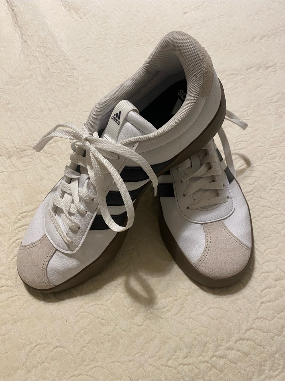adidas Women White, Black & Tan Retro-Inspired Sneakers